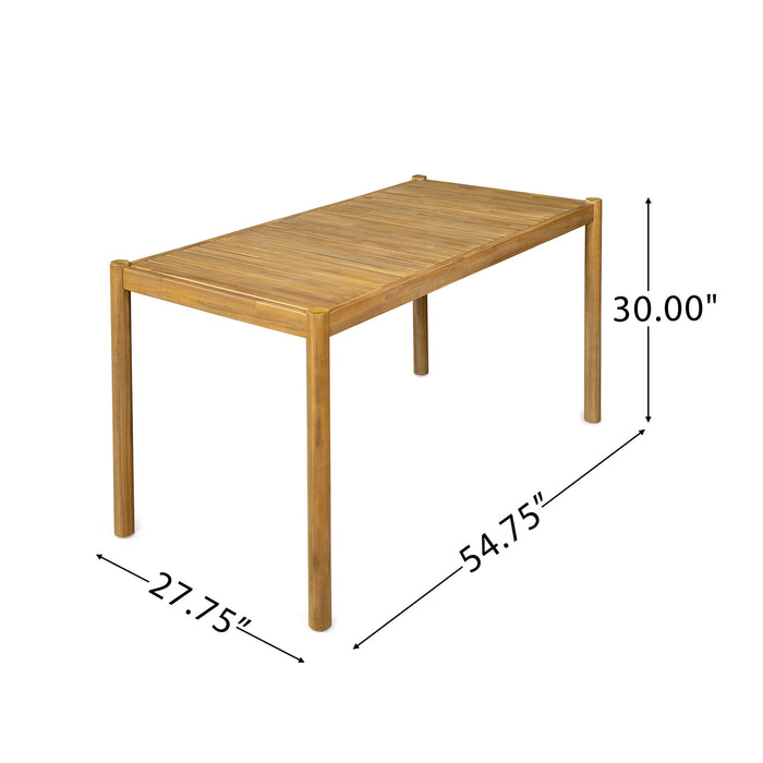 Classic Patio Dining Table, Acacia Wood - Light Teak