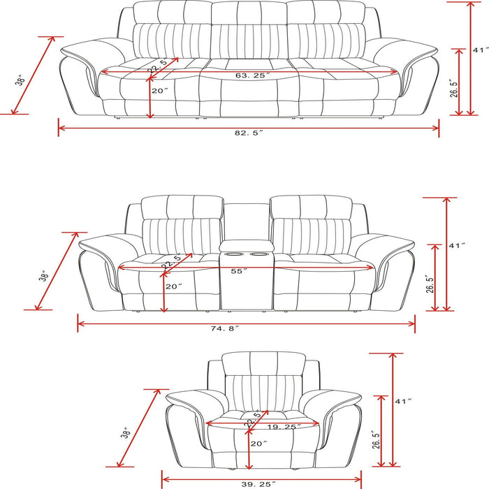 Steban - Console Reclining Loveseat - Gray