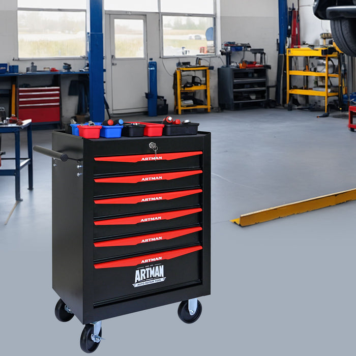 Rolling Metal Tool Chest With Drawers, Steel Storage Cabinet With Ball Bearing Slides