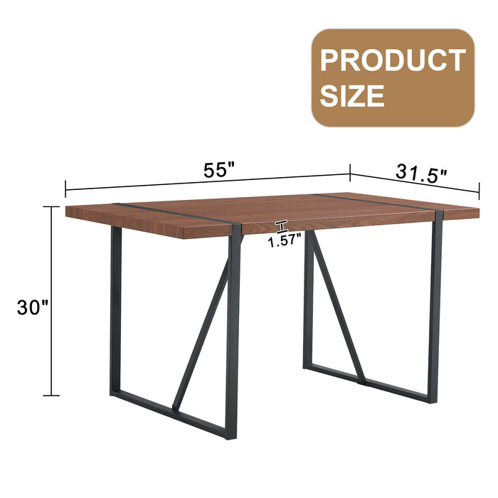 Industrial Rectangular Dining Table For 4 - 6 People