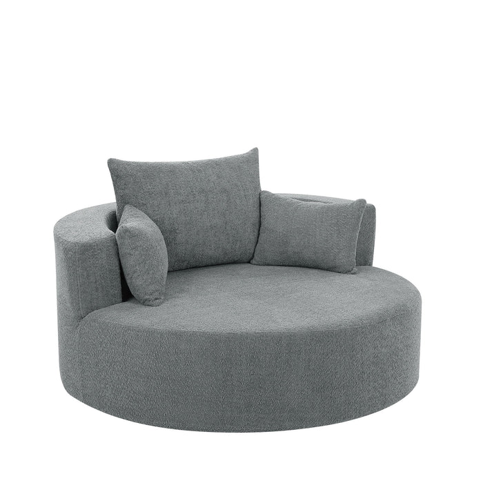 360° Swivel Accent Barrel Chair With 3 Removable Pillows For Living Room