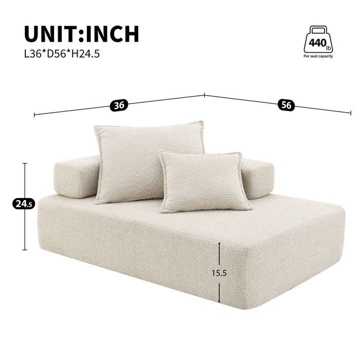 Frame For Oversized Modular U Shaped Sectional, Floor Couch Convertible Compressed Couch Spacious Foam Filled Sofa