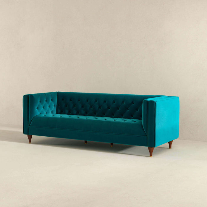 Evelyn - Mid-Century Modern Leather Luxury Chesterfield Sofa