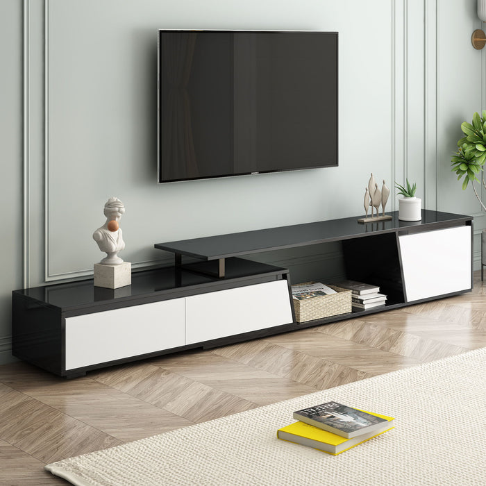 Minimalist Rectangle Extendable TV Cabinet With 2 Drawers And 1 Cabinet