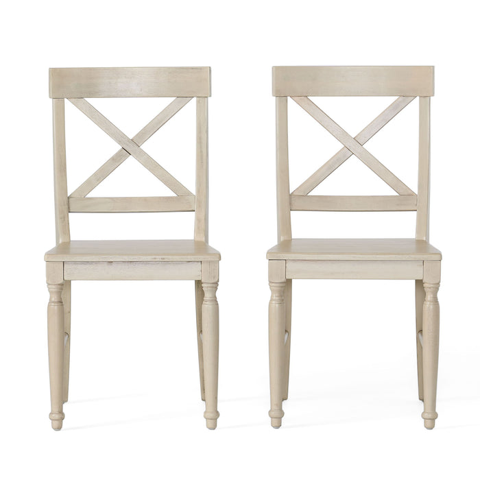 Dining Chair With X Shaped Back (Set of 2)