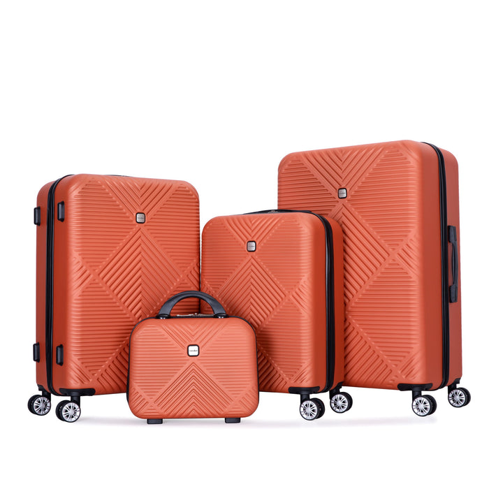 4 Piece Lightweight Suitcase, Makeup Box, Aircraft Wheels