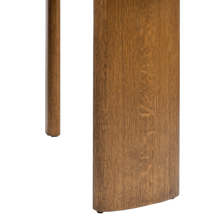 Melvin - Modern Oak Oblong Oval Console Desk - Cafe Brown Oak