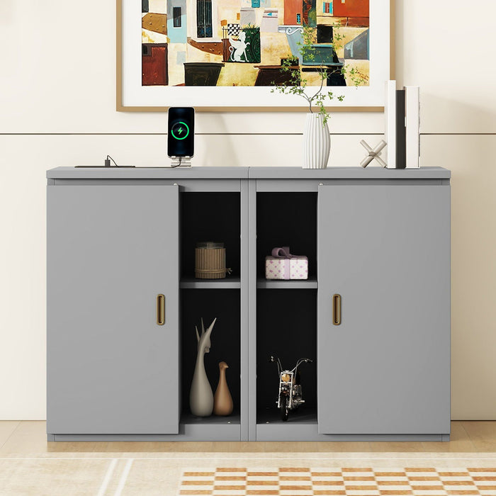 Murphy Bed With Shelves, Cabinets And USB Ports