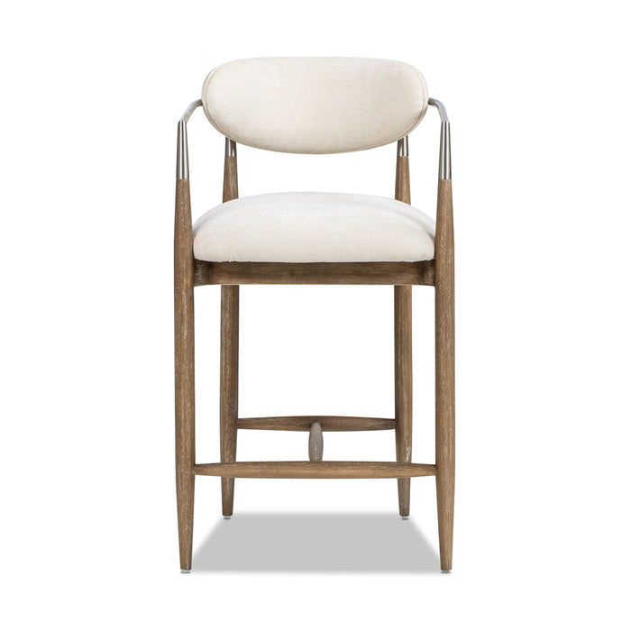 Artemis - Mixed Material Upholstered Counter Stool - Warm White
