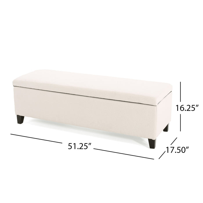 Storage Ottoman For Living Room, Bedroom - White