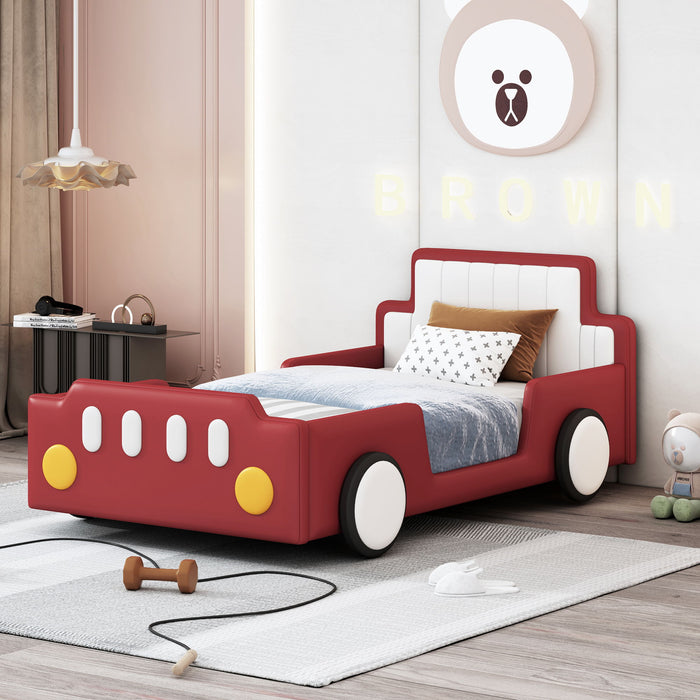 Race Car Shaped Platform Bed With Wheels