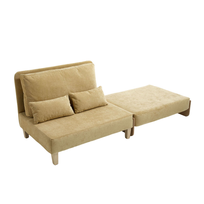 Mid Century Modern Foldable Sofa Bed, 3 In 1 Convertible Sleeper With 3 Pillows