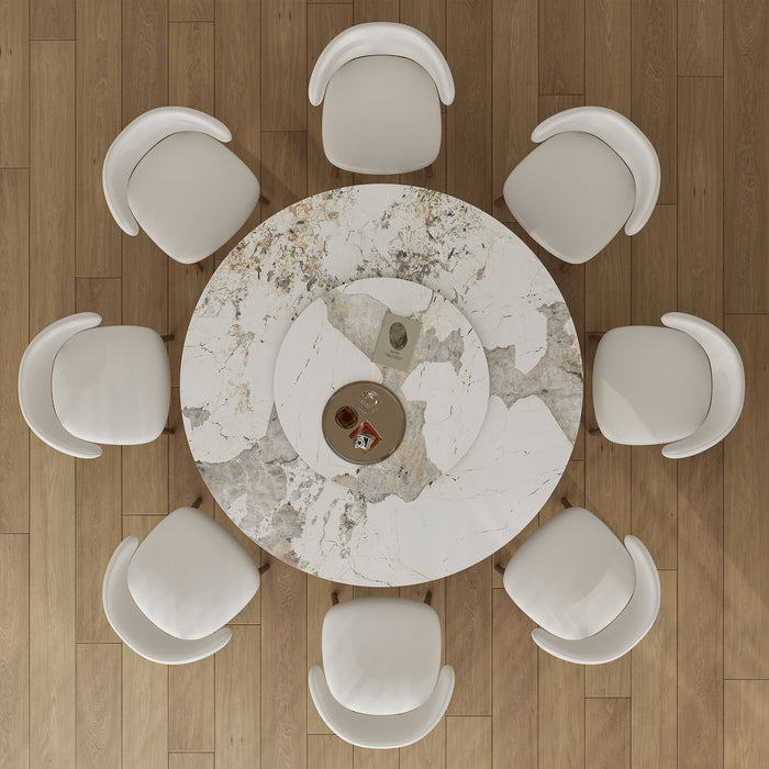 Modern Sintered Stone Dining Table Set With Chairs