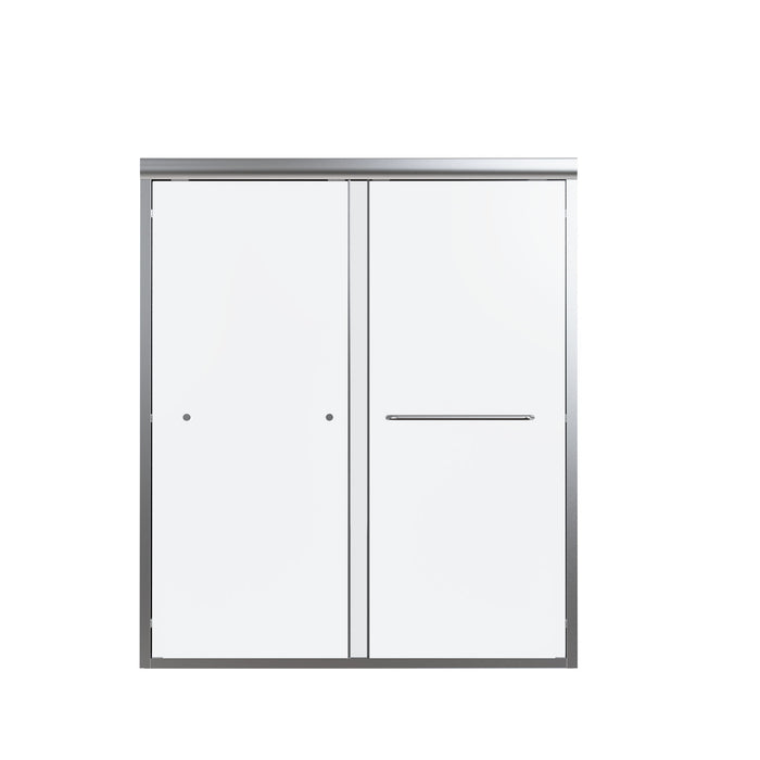 Semi-Frameless Double Sliding Shower Door, Bypass Shower Door, 1 / 4" (6Mm) Thick SGCC Tempered Glass Door