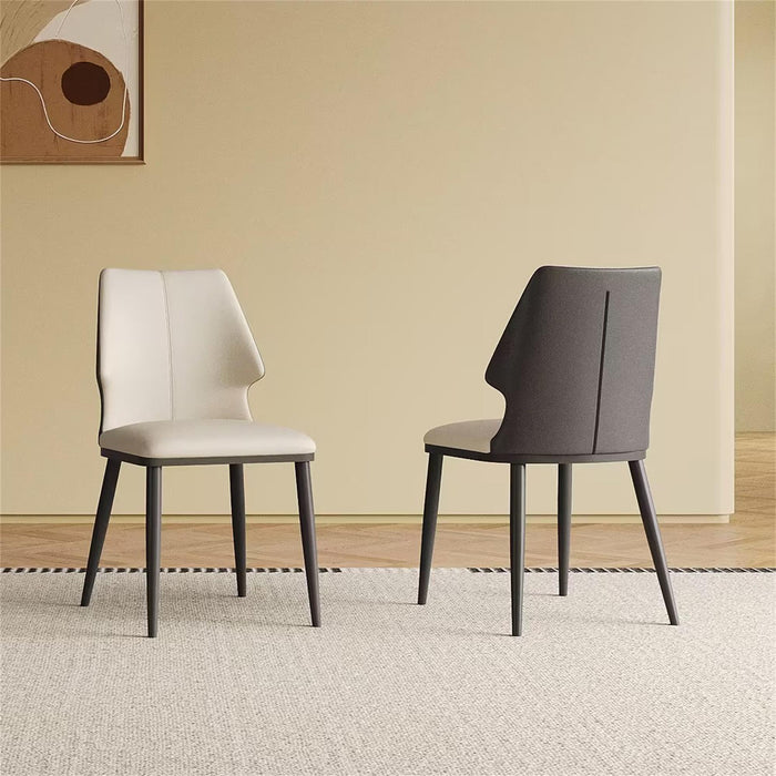 Contemporary Dining Chair (Set of 2) Comfortable Material For Home Or Office - Gray / White
