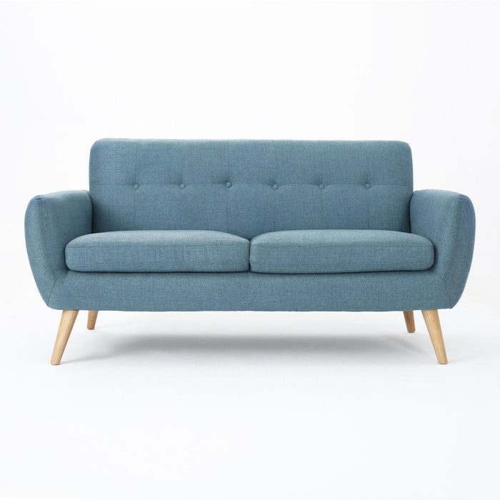 Modern Loveseat Sofa With Button Tufted Backrest