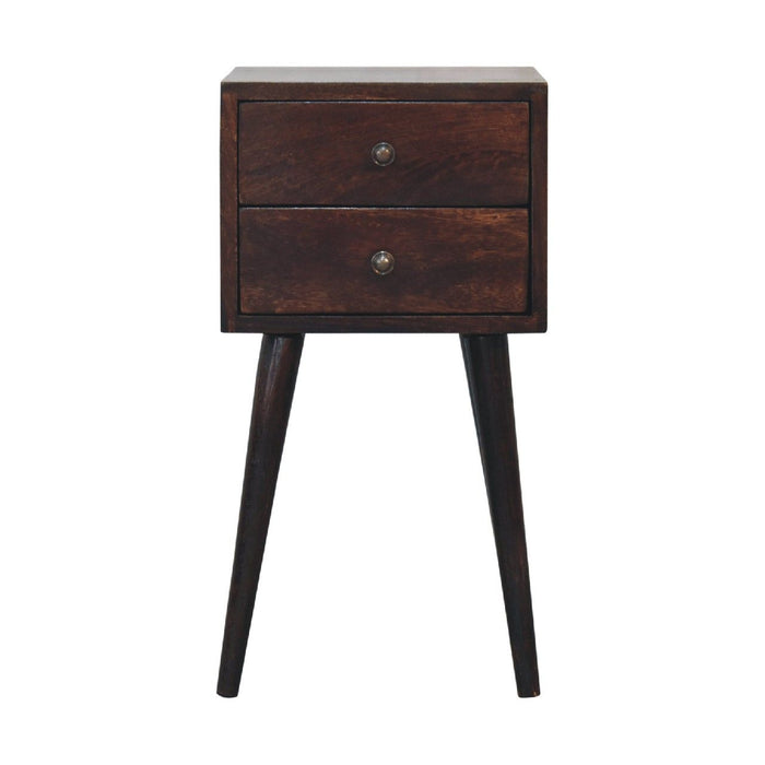 Mini 2 Drawer Nightstand - Walnut