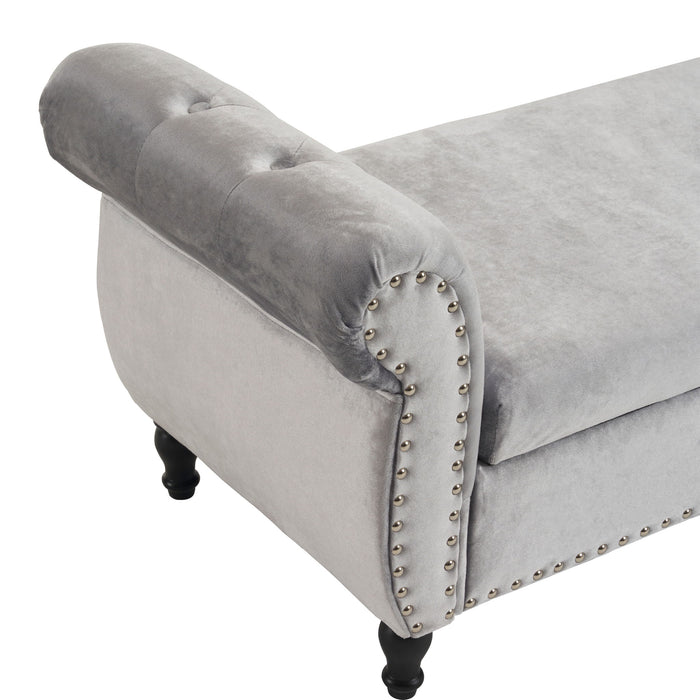 Luxurious Velvet Multifunctional Storage Ottoman Bench With Pillow