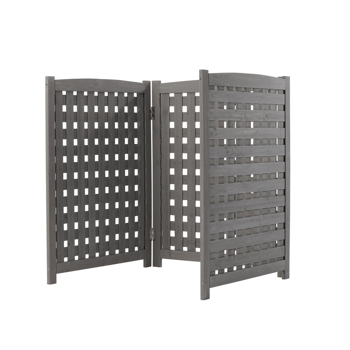 Air Conditioner Fence Screen Outside, Cedar Privacy Fence 3 Panels To Hide Ac & Trash Enclosure