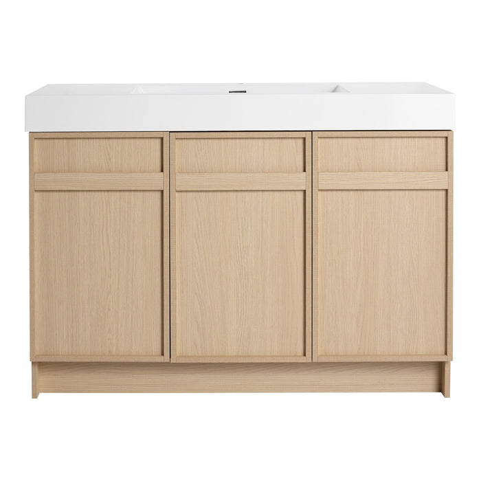 Freestanding Bathroom Vanity With Resin Sink & Soft Close Cabinet Doors