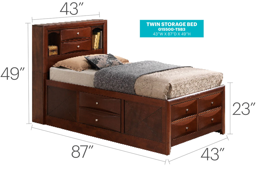 Marilla - Storage Bed With Bookcase Headboard