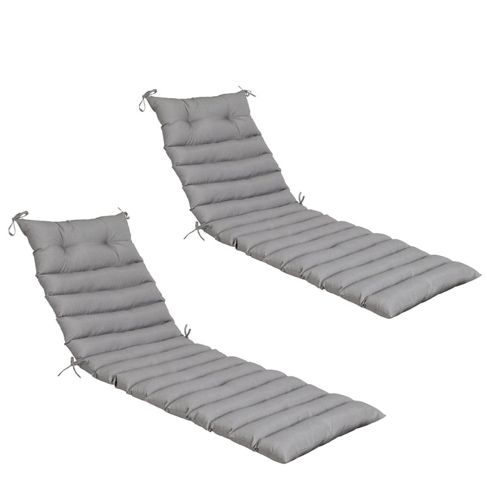 2 Piece Outdoor Chaise Lounge Chair Cushion Set
