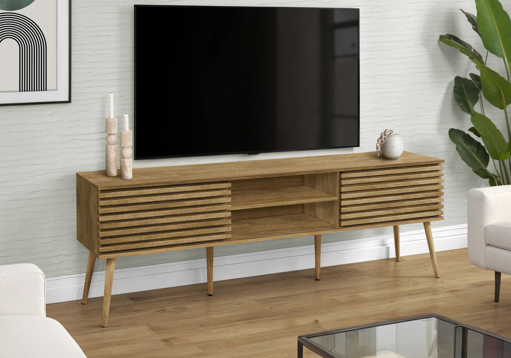 TV Stand, 72 Inch, Media Entertainment Center, Storage Cabinet, Console, Storage Shelves, Contemporary & Modern - Walnut