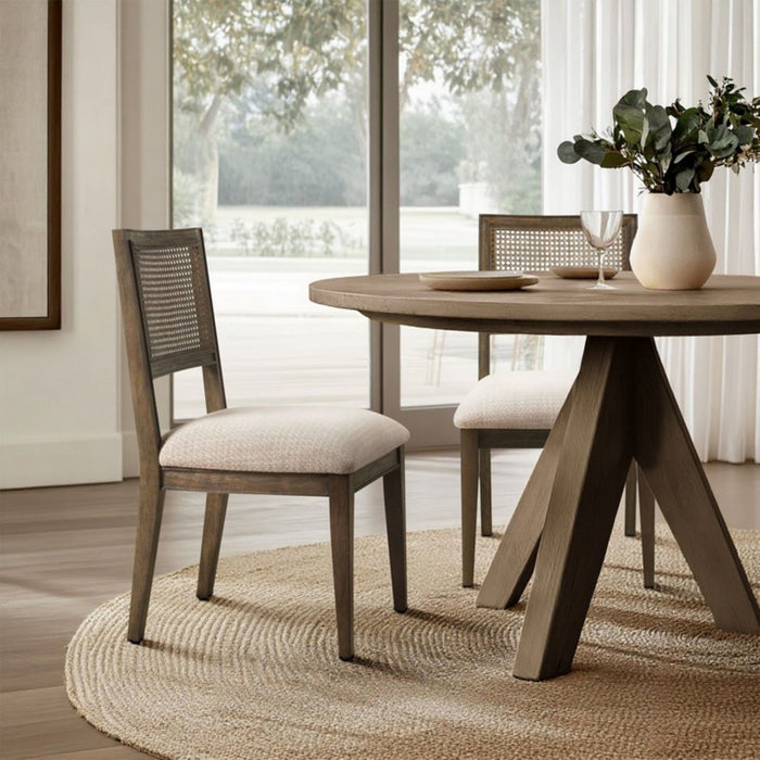 Modern Armless Dining Chair With Cane Back (Set of 2)