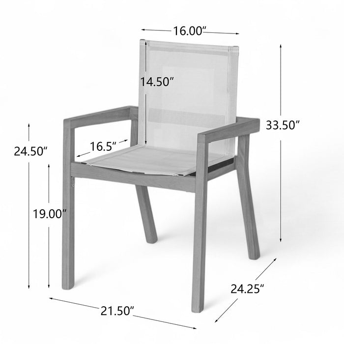 Belfast - Dining Chair With Acacia Wood Frame And Mesh Seating (Set of 2)