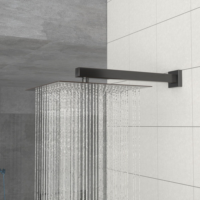 Luxury Rain Fixed Shower Head 12" Square Oil Rubbed Bronze Stainless Steel - Oil-Rubbed Bronze