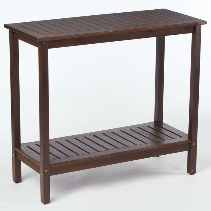 Workstation For Garden Balcony Garage, Acacia Console Potting Table