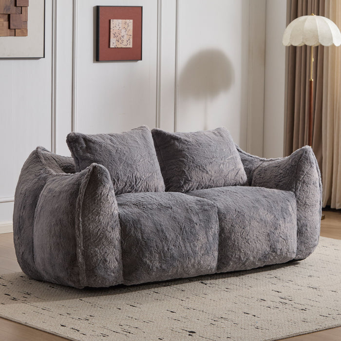 Giant Bean Bag Couch, Ultra Soft Fluffy Loveseat For Living Room
