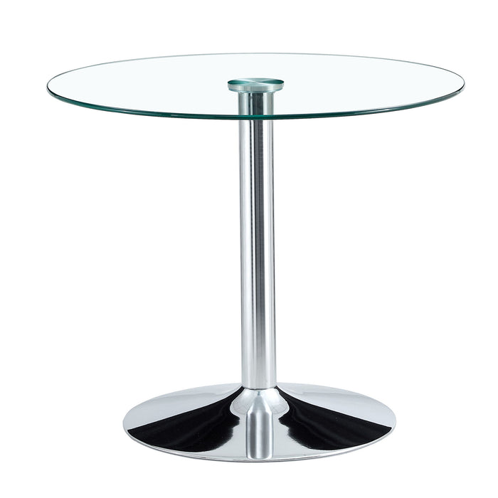 Modern Minimalist Round Dining Table With Glass Top