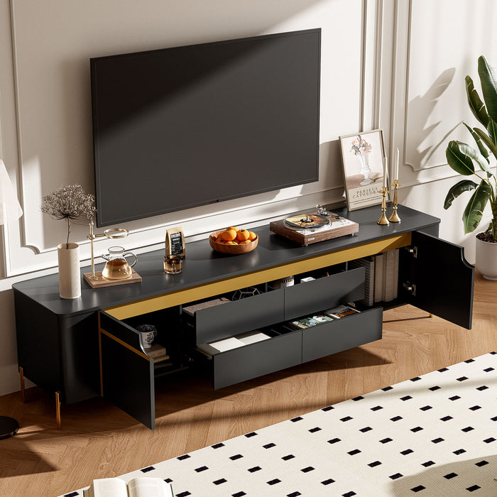 TV Stand For TVs Up To 80" With 4 Drawers And 2 Spacious Cabinets