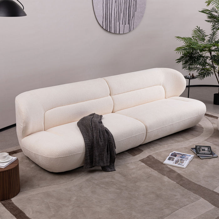 Modern Fashion Yp40116W Circular Curve Design Sofa, 4 Seater For Office & Bedroom - White