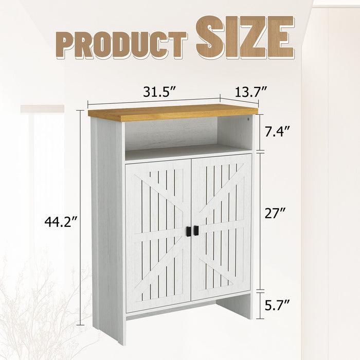 Modern Minimalist Shoe Cabinet With Sliding Door Design - White