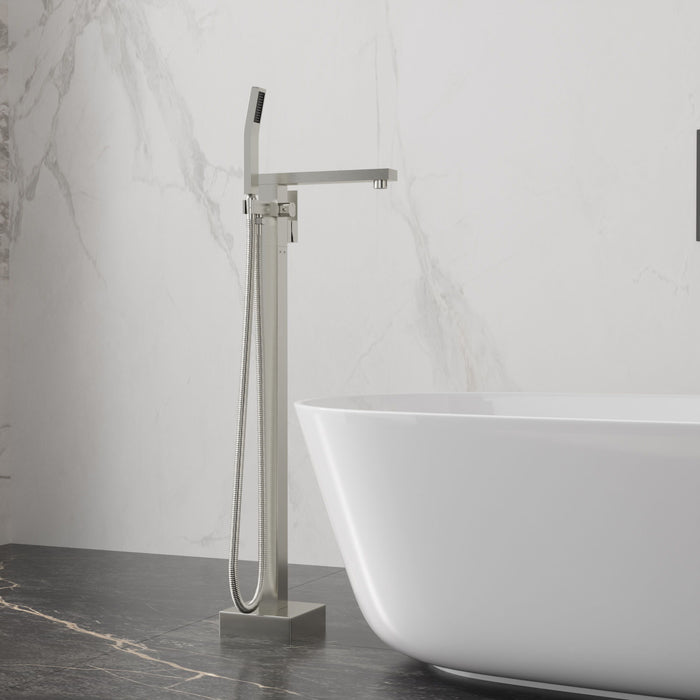 Freestanding Bathtub Faucet With Waterfall Tub Filler And Hand Shower