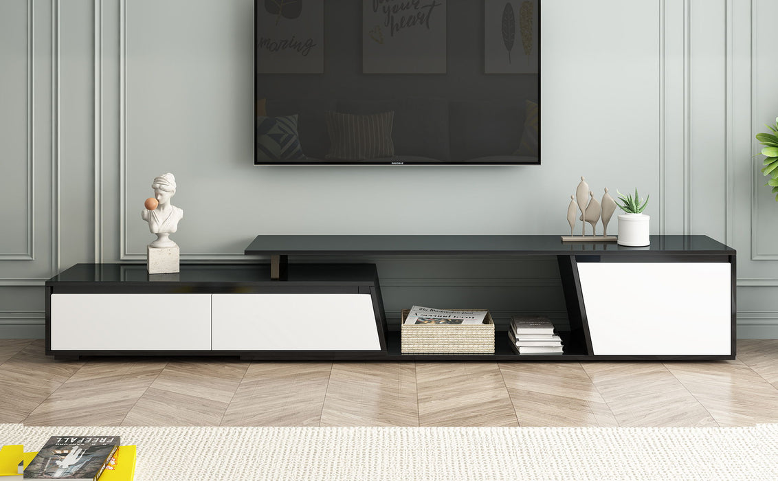 Minimalist Rectangle Extendable TV Cabinet With 2 Drawers And 1 Cabinet