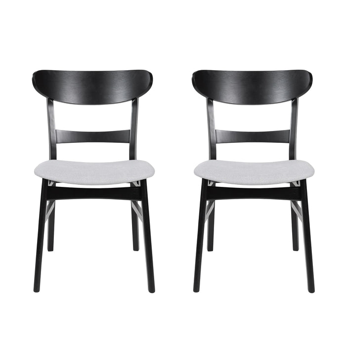 Mid Century Dining Chairs With Cushioned Seats And Wood Frame (Set of 2)