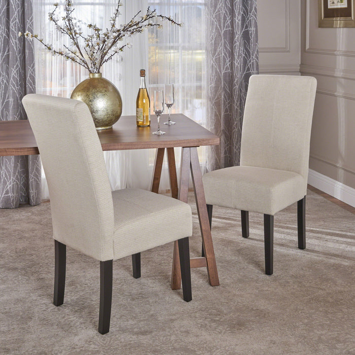 Upholstered Dining Chairs, Modern Fabric Dining Room Chair (Set of 2) - Beige