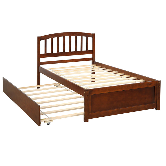 Platform Bed Wood Bed Frame With Trundle