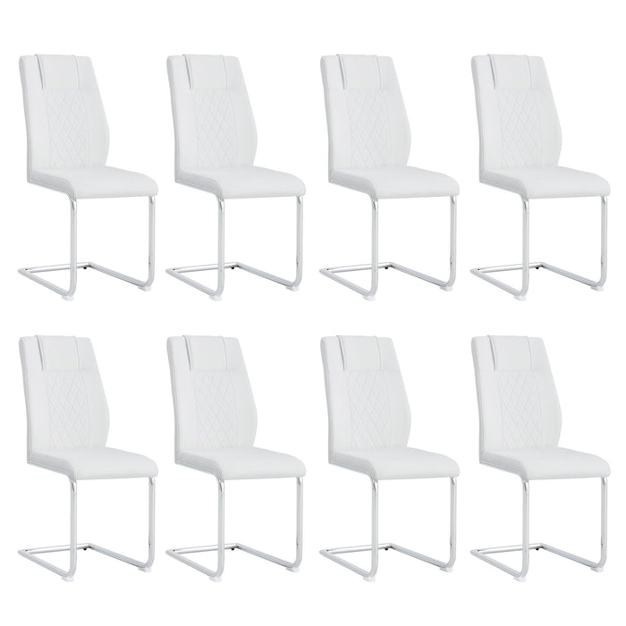Modern Dining Chairs With Padded Seat, Metal Legs