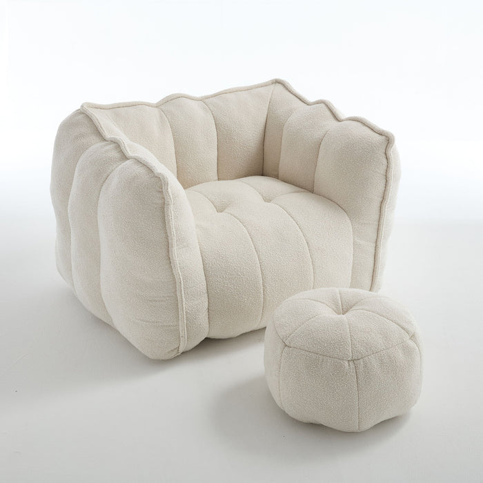 Soft Chenille Bean Bag Chair With High Resilient Foam