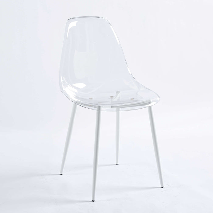 Transparent Plastic Seat Dining Chair (Set of 4)