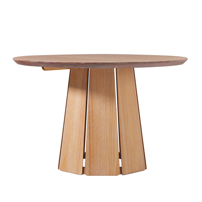 Round Pedestal Dining Table - Light Brown