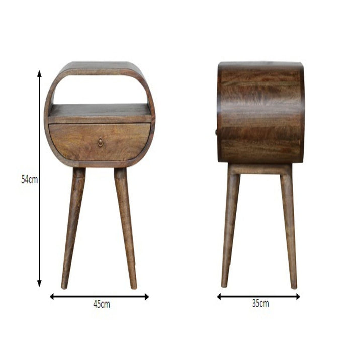 Circular Open Bedside Nightstand