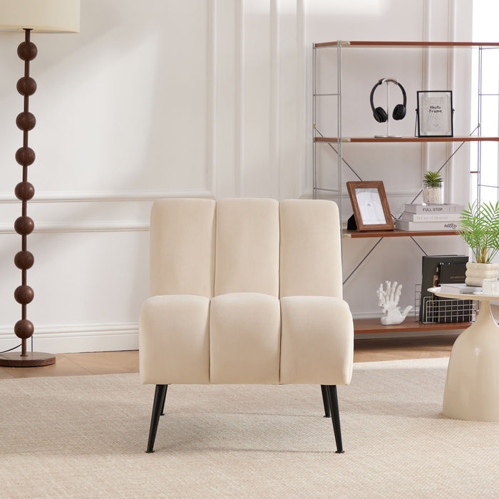 Upholstered Armless Chair For Living Room