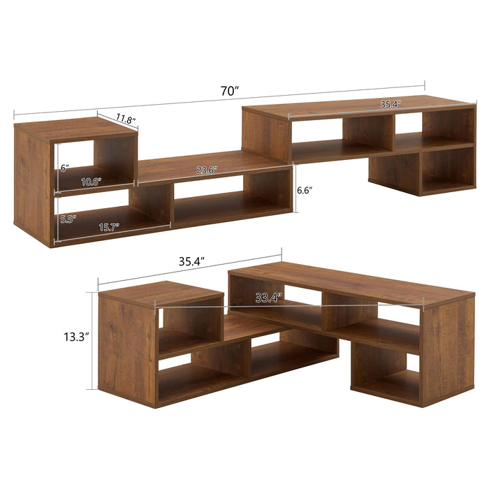 Cube TV Stand With Open Storage And 2 Shelves