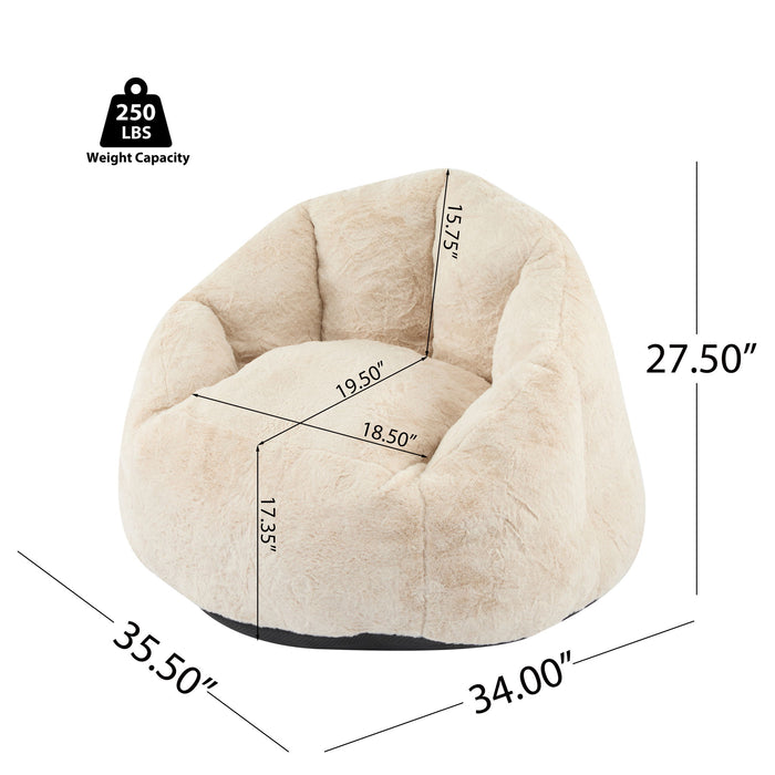 Albi - Indoor Cozy Armchair Style Bean Bag - Beige