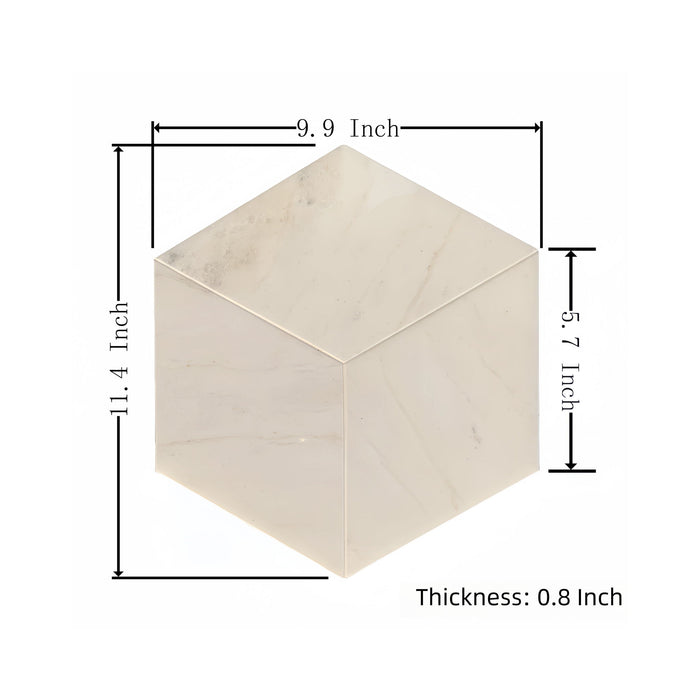 Hexagon Natural Marble Polished Tile For Wall And Floor (Set of 12)